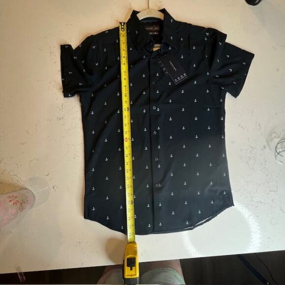 Cactus Man New Navy Anchor Shirt Short Sleeve Wrinkle Free Size Small - Picture 8 of 8